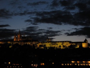 The castle at night from Charles Bridge