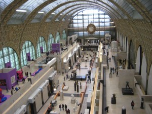 Aerial of the Orsay-- imagine trains running down the middle