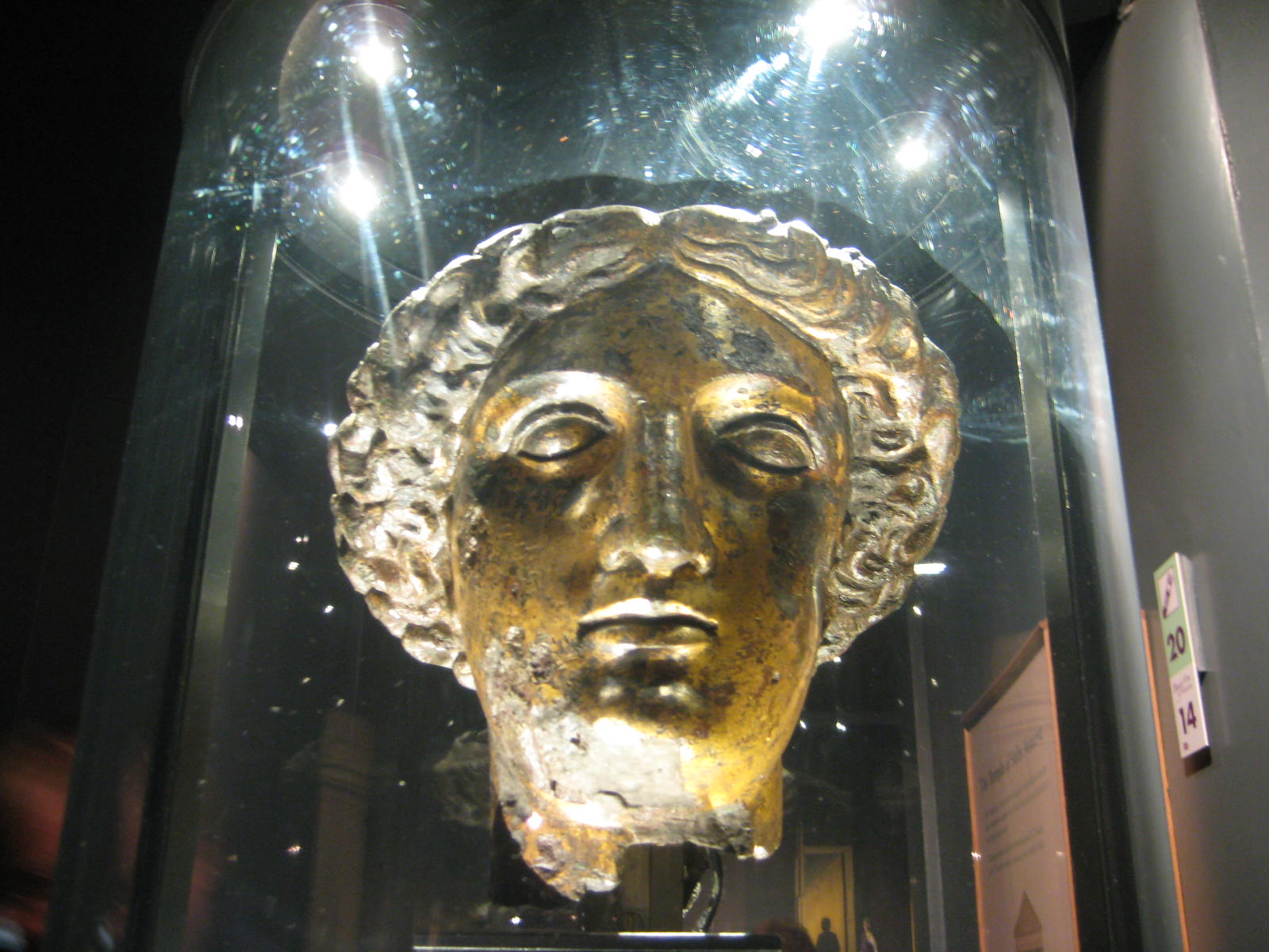 Statue head of Minerva, Roman goddess of wisdom and water