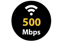 500 mbps illustration of fast internet speed